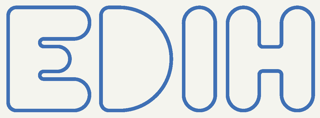 Logo Extremadura Digital Innovation Hub, Tech for Efficiency (Centro Europeo de Innovación Digital de Extremadura: Tecnología para la eficiencia) EDIHT4E